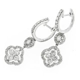 1.99Cts Diamond Drop Earrings 14Kt White Gold